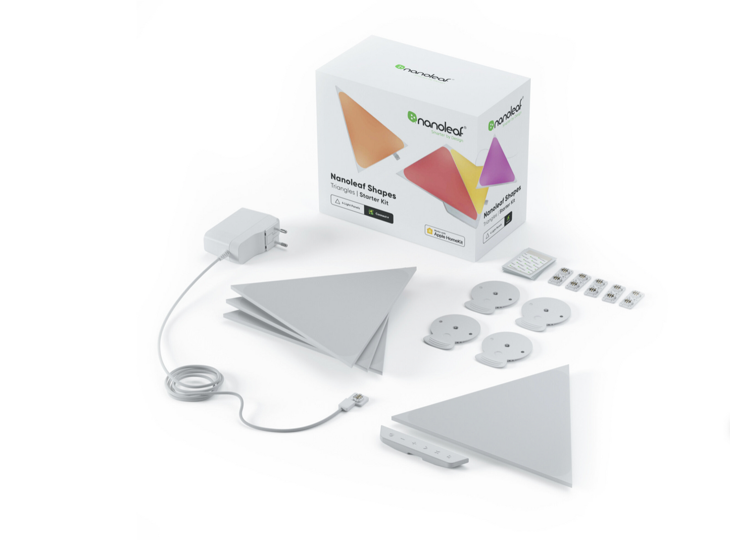 Dekorativní trojúhelníkové chytré osvětlení Nanoleaf Starter Kit, 4 kusy