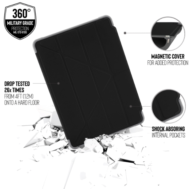 Obal na iPad Air 10,9" (2020) Pipetto Origami Pencil - černý - iSTYLE CZ