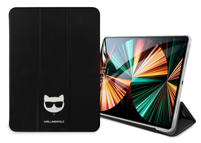 Pouzdro pro iPad Pro 12,9" Karl Lagerfeld Choupette Head Saffiano - černé