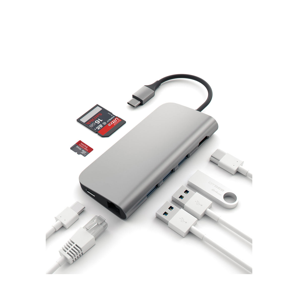 Hliníkový víceportový USB-C adaptér Satechi - vesmírně šedý - iSTYLE CZ