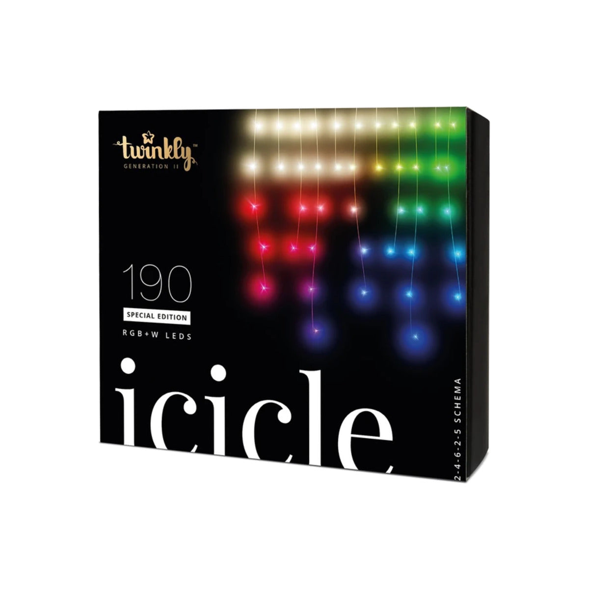 Chytrá vánoční LED výzdoba Twinkly Icicle 190 diod 5m - vícebarevná/bílá