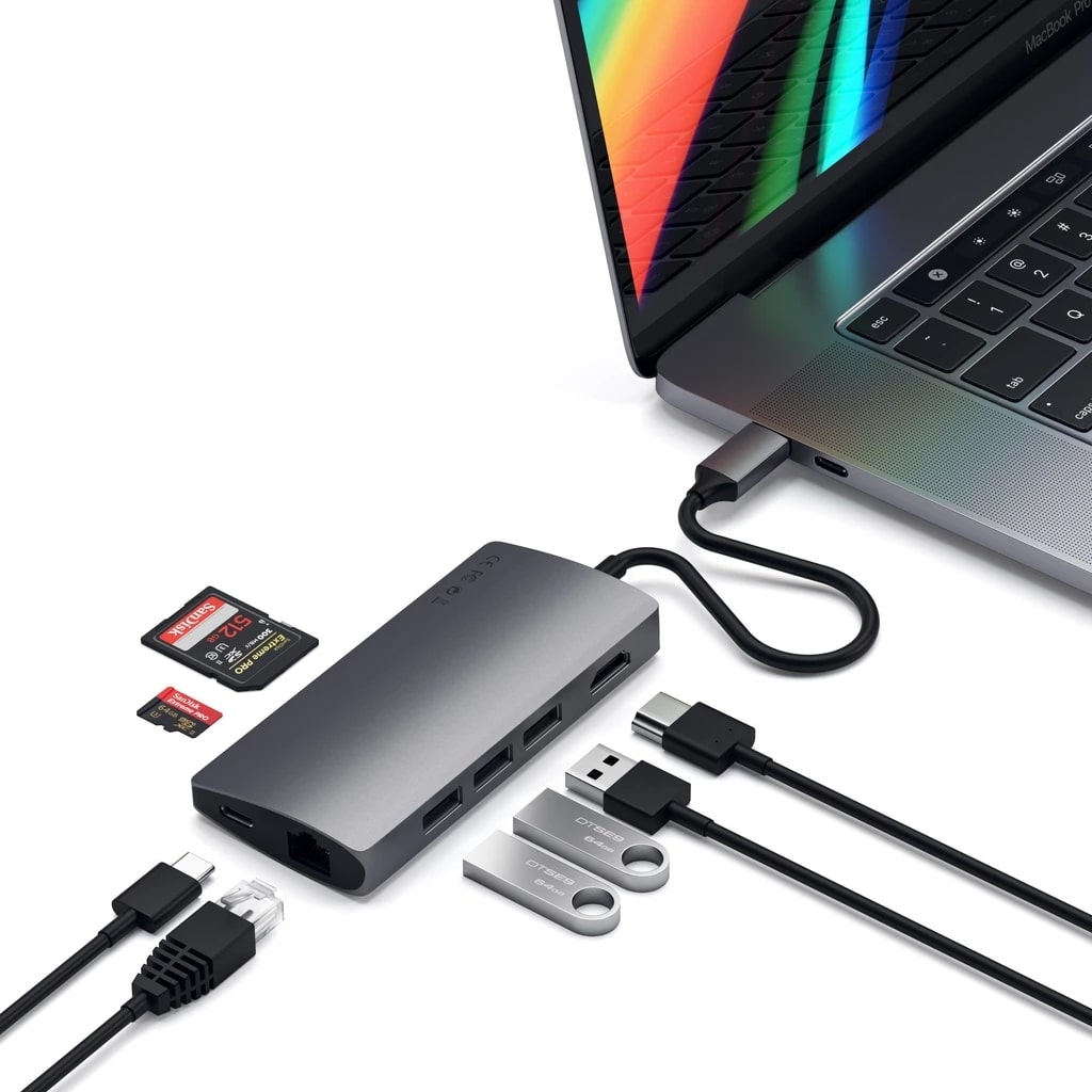 Hliníkový víceportový USB-C adaptér Satechi - vesmírně šedý