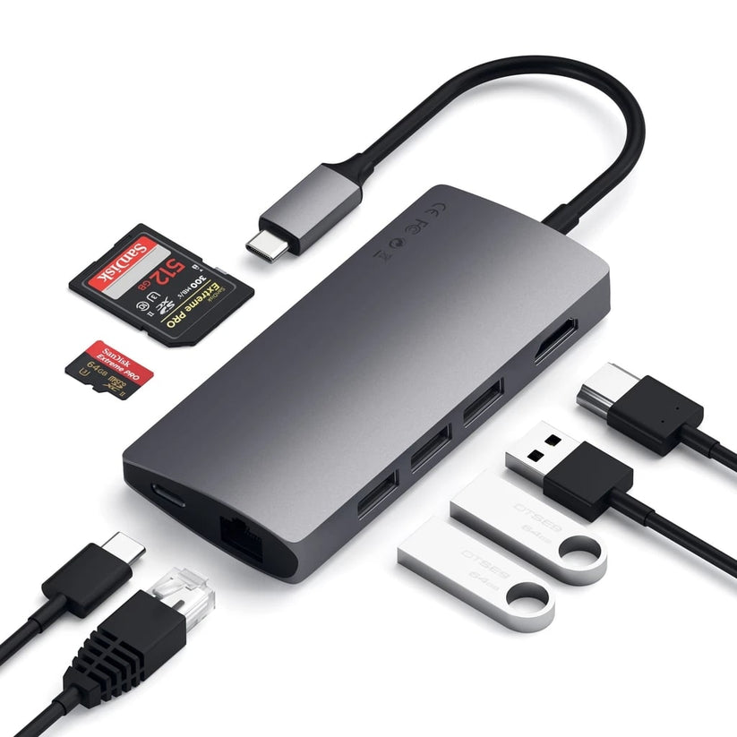 Hliníkový víceportový USB-C adaptér Satechi - vesmírně šedý