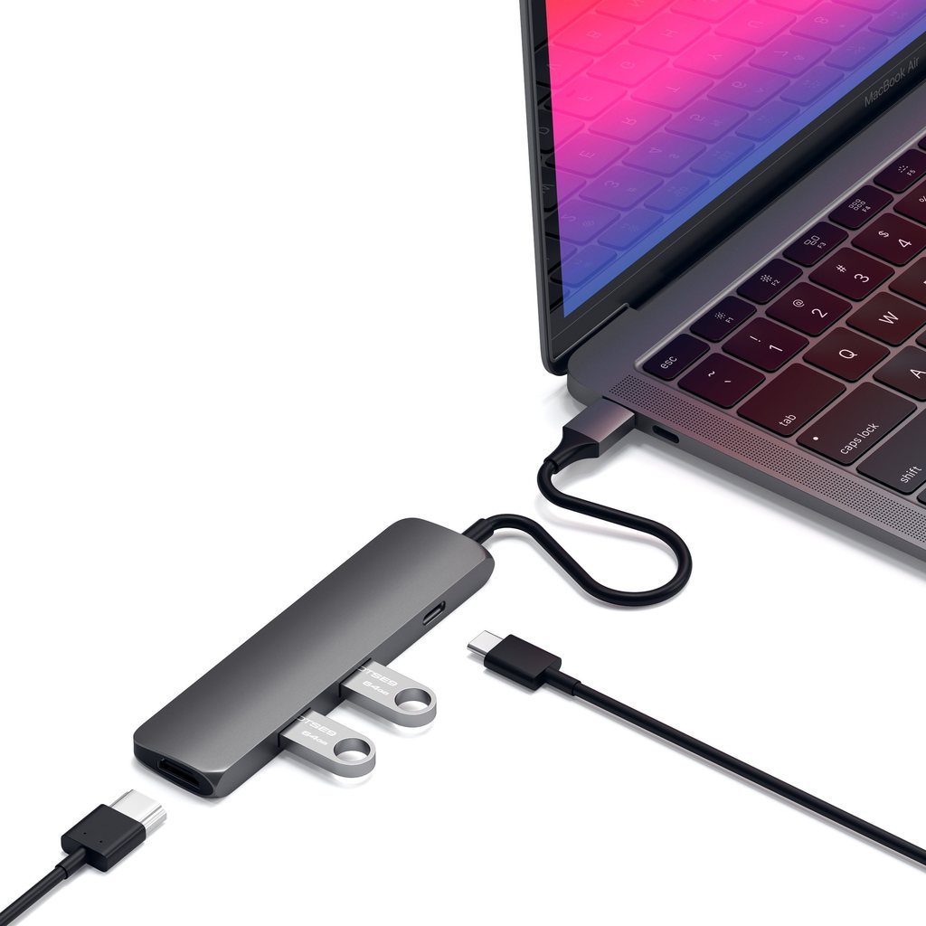 USB-C Hub adaptér Satechi Slim - vesmírně šedý