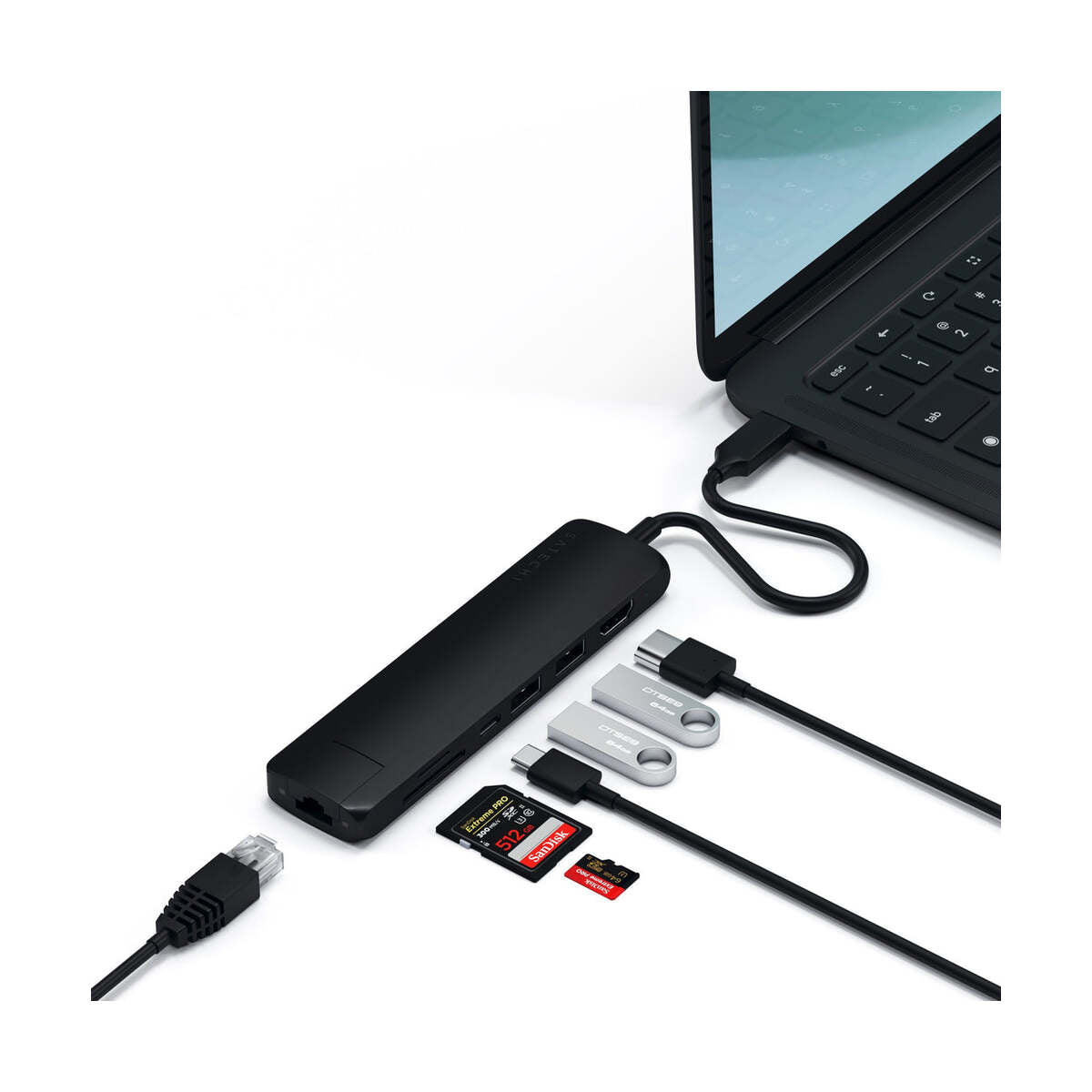 Hliníkový USB-C HUB Satechi - černý - iSTYLE CZ