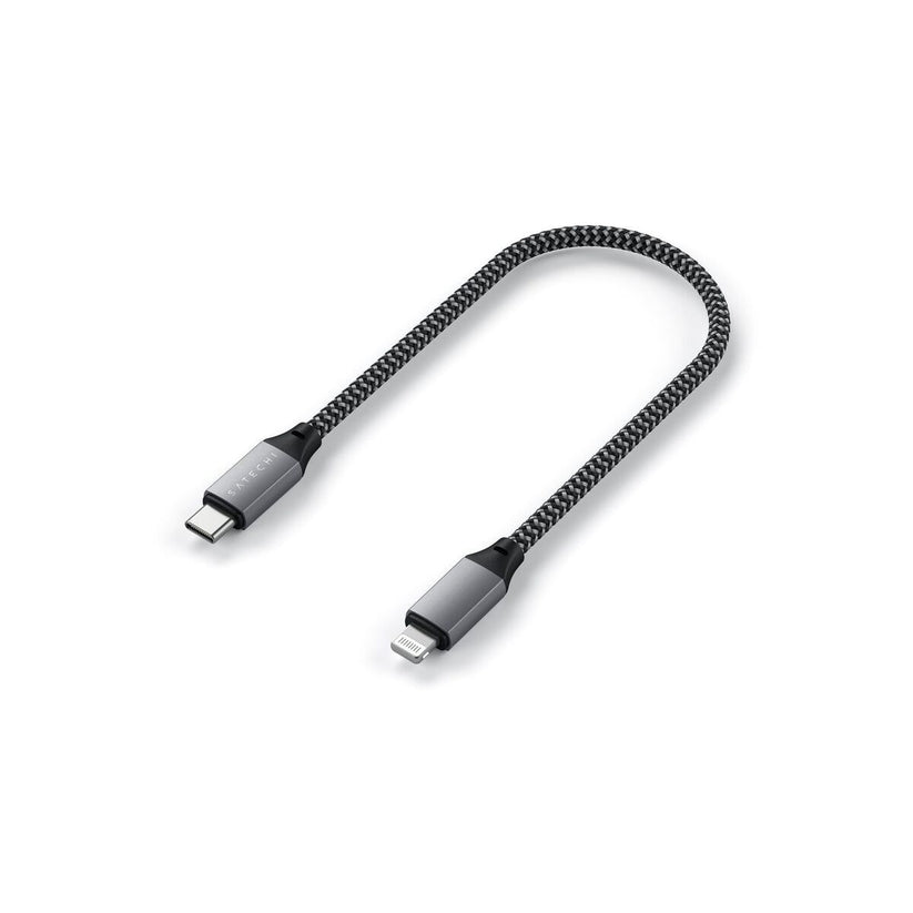 25cm kabel USB-C na Lightning Satechi - vesmírně šedý