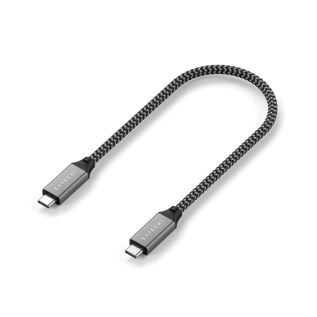 Pletený kabel Satechi USB-C na USB-C 25 cm – šedý - iSTYLE CZ
