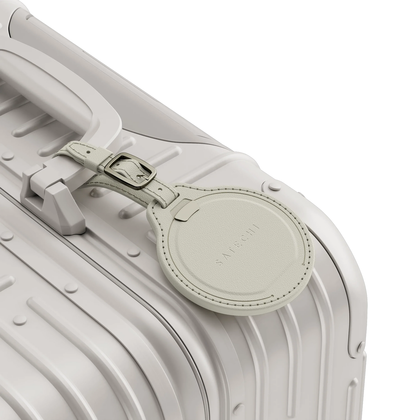 Jmenovka z veganské kůže Satechi FindAll Luggage Tag s kapsou na AirTag - světlá