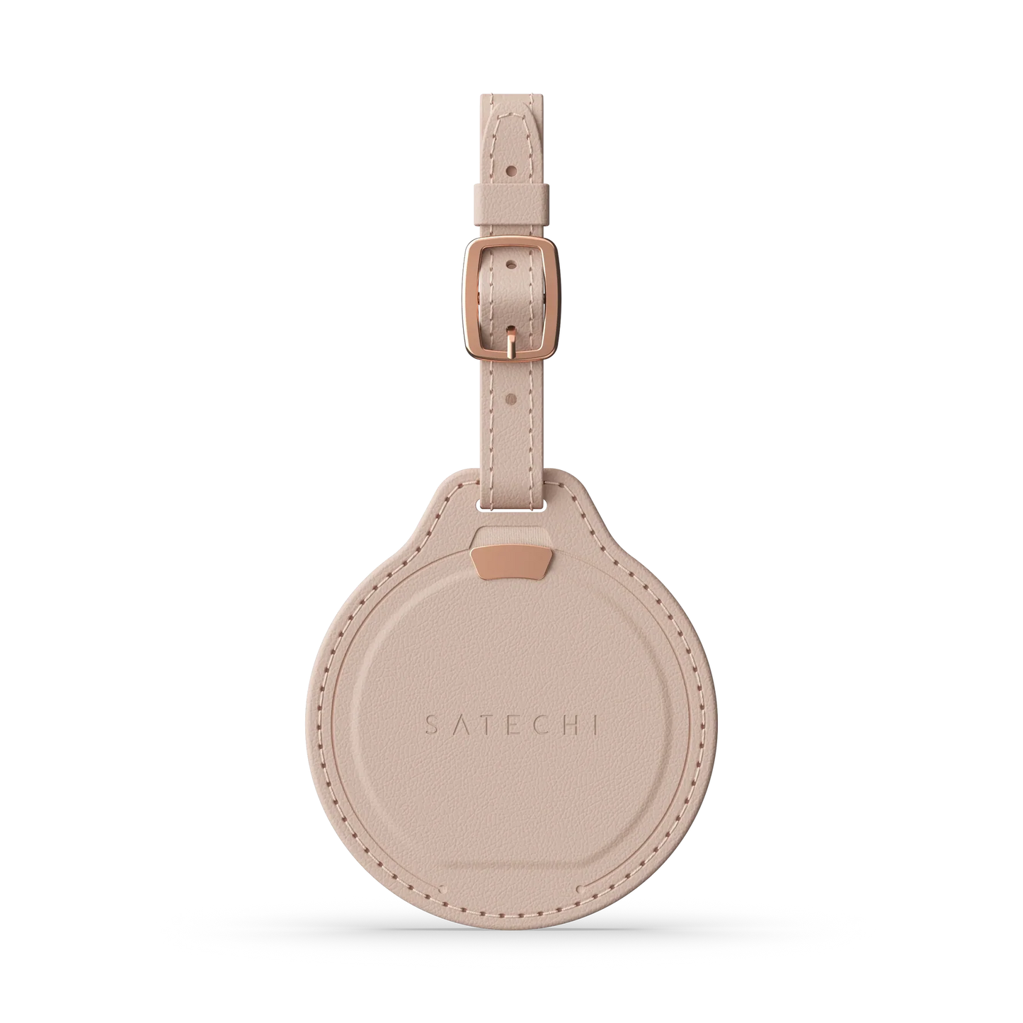 Jmenovka z veganské kůže Satechi FindAll Luggage Tag s kapsou na AirTag - růžová
