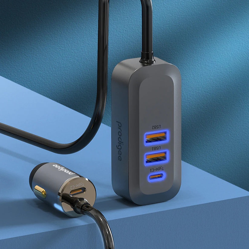 100W rychlonabíječka do auta Prodigee Energee Wagon (2x USB-C, 2x USB-A) - iSTYLE CZ