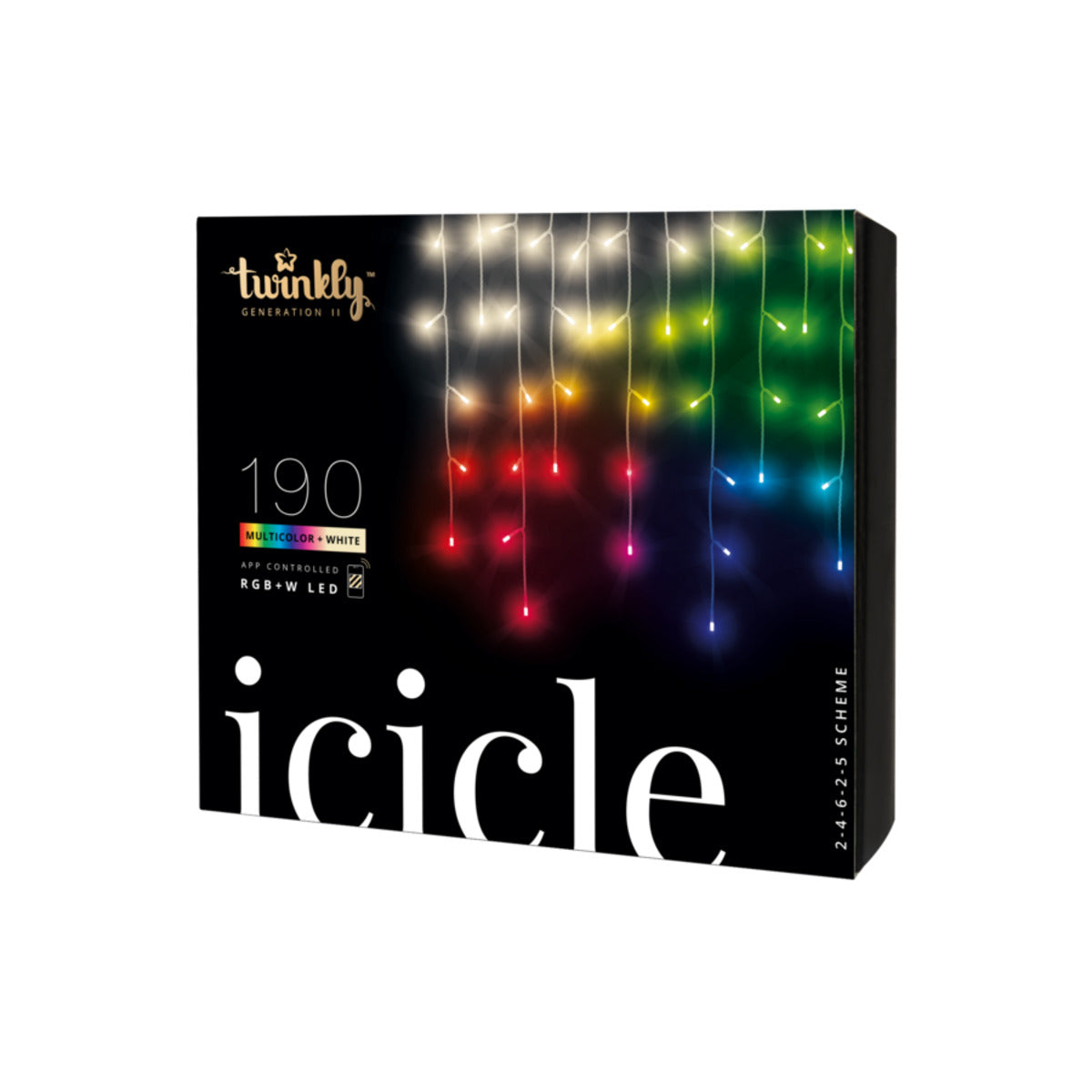 Chytrá vánoční LED výzdoba Twinkly Icicle 190 diod 5m - vícebarevná/bílá