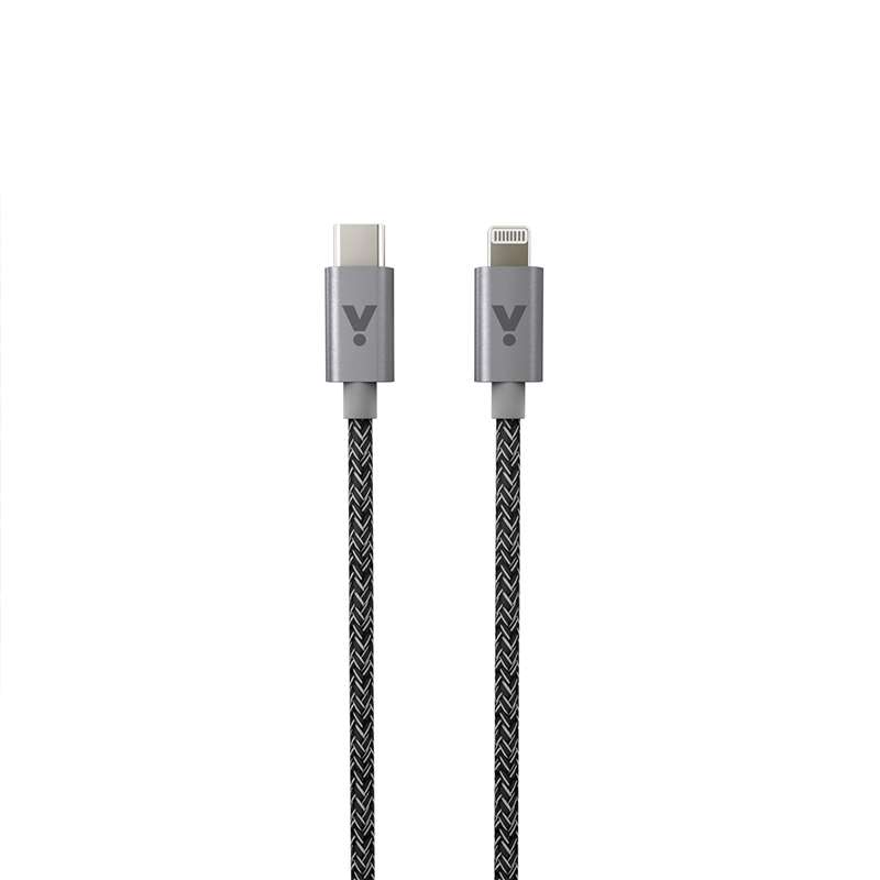 Opletený kabel USB-C na Lightning 1,2 m iSTYLE - vesmírně šedý K-PL9915101300183