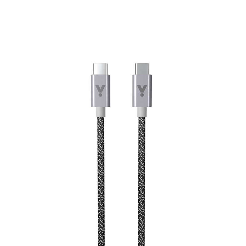 Opletený kabel USB-C na USB-C 1,8 m iSTYLE - vesmírně šedý K-PL9915101300186