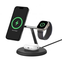 MagSafe bezdrátový nabíjecí stojan Belkin BoostCharge Pro 3in1 s Qi2 - černý