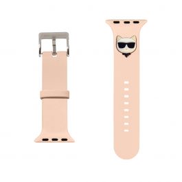Řemínek pro Apple Watch 38/40/41 mm Karl Lagerfeld Choupette Head - růžový