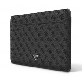 Obal Guess PU 4G Triangle Metal Logo pro MacBook 16" - černý