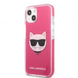 Kryt Karl Lagerfeld TPE Choupette Head pro iPhone 13 mini - růžový