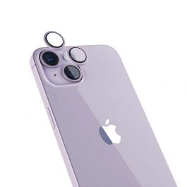 Hliníkový ochranný kryt čoček pro iPhone 14/14 Plus iSTYLE - fialový