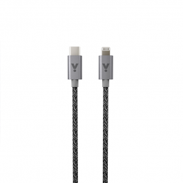 Opletený kabel USB-C na Lightning 1,2 m iSTYLE - vesmírně šedý