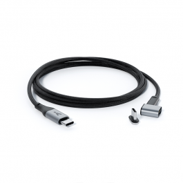 Magnetický opletený datový kabel USB-C na USB-C iSTYLE - šedý