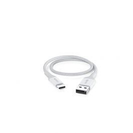 Opletený PD kabel Epico 0,3m USB-C na USB-A - bílý