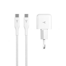 30W GaN adaptér s 1,2m USB-C kabelem iSTYLE - bílý