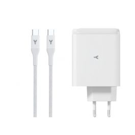 100W GaN adaptér s 2m USB-C kabelem iSTYLE - bílý