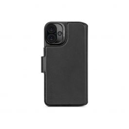 Kožená odnímatelná peněženka Decoded pro iPhone 16 Plus - černá