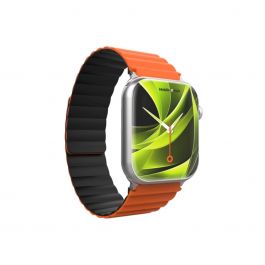 Řemínek pro Apple Watch 42/44/45/49 mm Mobile Magnetic Strap II - oranžový/černý