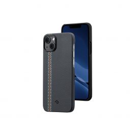 Kryt na iPhone 14 Pitaka Fusion Weaving MagEZ Case 3 - tmavý