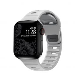 Řemínek pro Apple Watch 38/40/41 mm Nomad Sport Strap S/M - šedý
