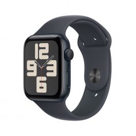 Apple Watch SE GPS 40mm temně ikoustové hliníkové pouzdro s temně inkoustovým sportovním řemínkem - S/M