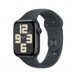 Apple Watch SE GPS + Cellular 44mm temně ikoustové hliníkové pouzdro s temně inkoustovým sportovním řemínkem - M/L