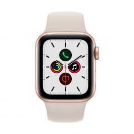 Apple Watch SE GPS + Cellular, 40mm zlaté hliníkové pouzdro s hvězdně bílým sportovním řemínkem