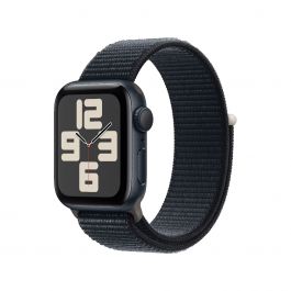 Apple Watch SE GPS 40mm temně inkoustové hliníkové pouzdro s temně inkoustovým provlékacím sportovním řemínkem