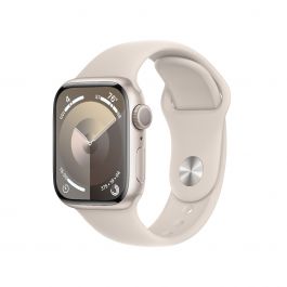 Apple Watch Series 9 GPS 41mm hvězdně bílé hliníkové pouzdro s hvězdně bílým sportovním řemínkem - S/M