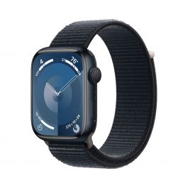 Apple Watch Series 9 GPS 45mm temně inkoustové hliníkové pouzdro s temně inkoustovým provlékacím sportovním řemínkem