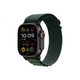 Apple Watch 44/45/46/49mm tmavě zelený Alpský tah – střední – provedení z černého titanu