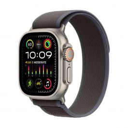 Apple Watch Ultra 2 GPS + Cellular, 49mm titanové pouzdro s modro-černým trailovým tahem - M/L