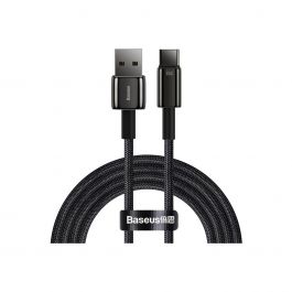Datový kabel pro rychlé nabíjení Baseus Tungsten Gold USB/USB-C 66W 2m - černý