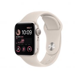 Apple Watch SE GPS 40mm hvězdně bílé hliníkové pouzdro s hvězdně bílým sportovním řemínkem
