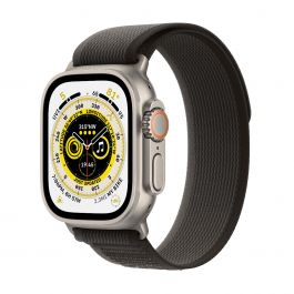 Apple Watch Ultra GPS + Cellular, 49mm titanové pouzdro s černo-šedým trailovým tahem - M/L
