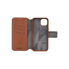 Kožená odnímatelná peněženka Decoded pro iPhone 15 Pro Max - hnědá