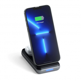 Bezdrátová nabíječka Satechi Duo Power Bank Stand 10000 mAh - vesmírně šedá