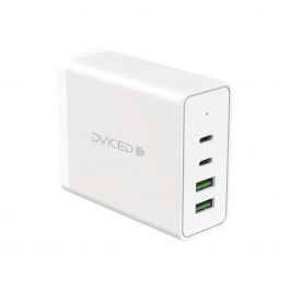 Stolní nabíječka 100W GaN Dviced 2× USB-A, 2× USB-C – bílá