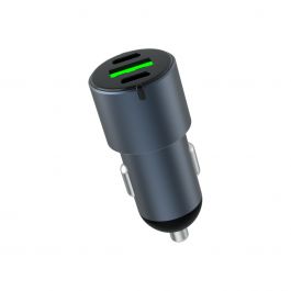 Autonabíječka 60W Dviced 1× USB-A, 2× USB-C – šedá