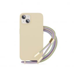 Silikonový kryt se šňůrkou pro iPhone 13/14 Epico - růžový