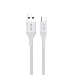 Opletený kabel Epico PD USB-C na USB-A 1,2 m - bílý