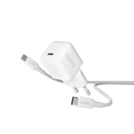 30W GaN nabíječka Epico Charger Bundle s 1,2m kabelem USB-C - bílá