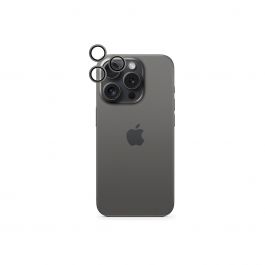 Ochrana objektivů s hliníkovými rámečky pro iPhone 16 Pro / 16 Pro Max iSTYLE - černá